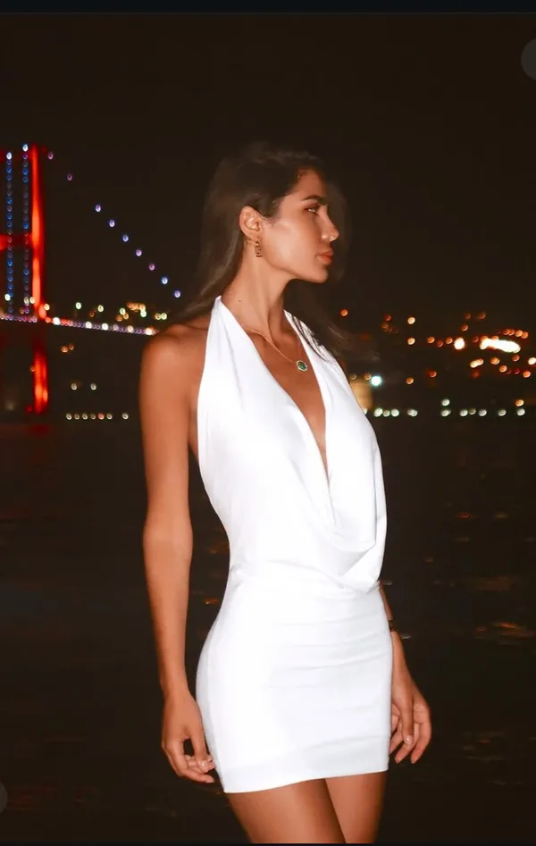 Superdown Backless Halter Mini Dress - Image 2