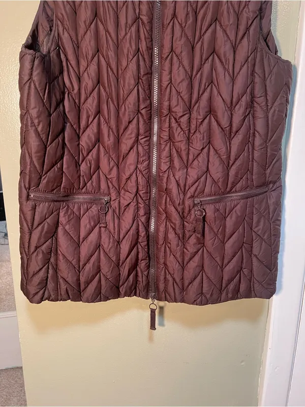 Coldwater Creek Women's Size Medium 10-12 Sleeveless Puffer Vest Chocolate Brown - Image 3