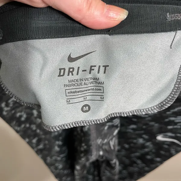 Nike Women’s Dri-Fit Athletic‎ Leggings Black Gray Workout Exercise Size Medium - Image 4