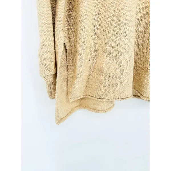 Aerie Womens Sweater Pullover Oversized Deconstructed Slouchy Beige Size‎ Medium - Image 3