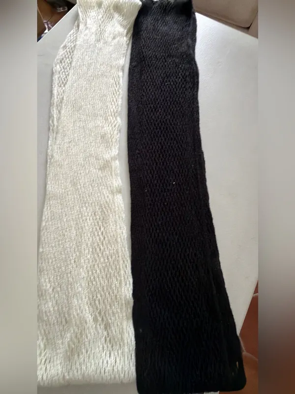 Cream and Black Knit Infinity Scarves - Women Accessories - Image 7