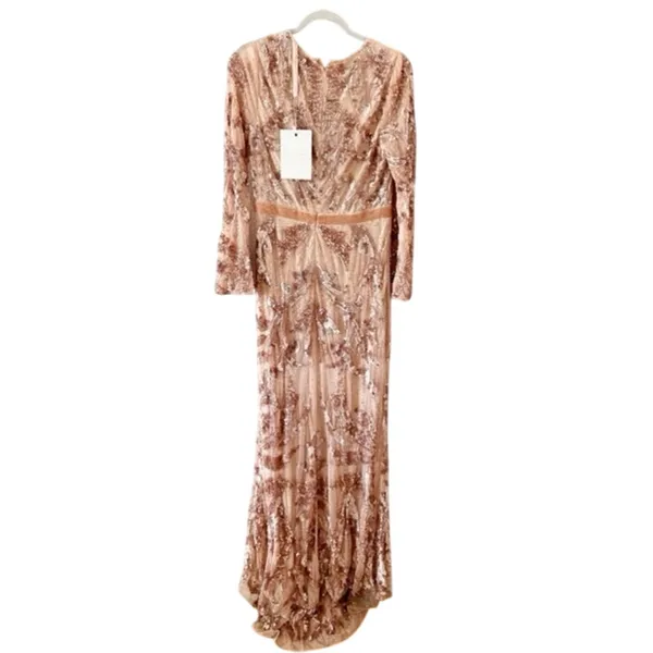 MAC DUGGAL 5222 Sequin Faux Wrap Split Long Sleeve Gown Size 8 New w/ Tag $598 - Image 9