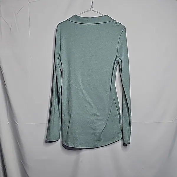 Patty Boutik 1/4 zip light green collared kangaroo pocket long sleeve shirt sz L - Image 6
