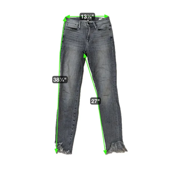FRAME Womens Le High Skinny Raw Hem Jeans Size 25 Gray Punk Edgy Skater Grunge - Image 9