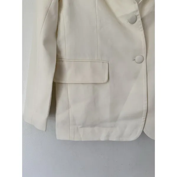 NWD Tuckernuck Cream Wool Warner Blazer Two Button Women’s Size Small - Image 7
