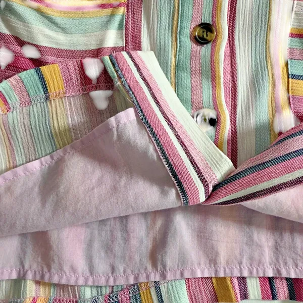 Showpo. Aussi Striped Button Down Tie Strap Summer Beach Lined Dress - Image 9