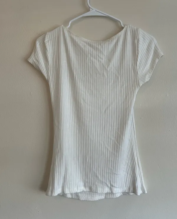 Reformation Bardot Ribbed Knit Top - Image 3