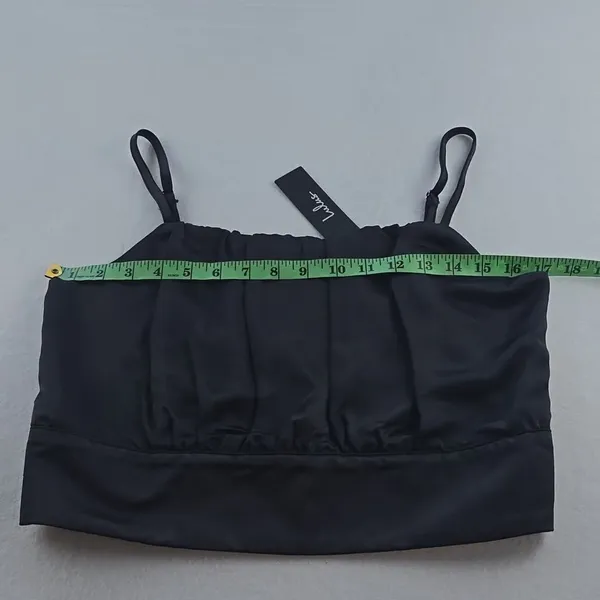 Lulus -385 NWT Luxe'd Out Black Satin‎ Cropped Tank Top Women's Size Large - Image 8