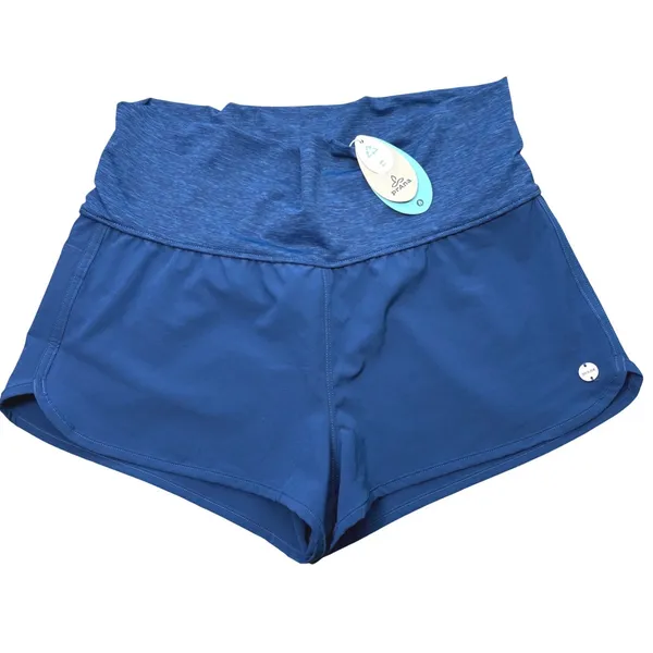Prana Sunriver Board Swim Short Blue Womens M‎ UPF 50 Fold Over Waist Band NWT - Image 2