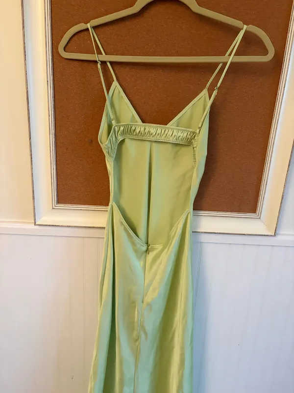 ZARA Green Midi Dress Satin - Image 3