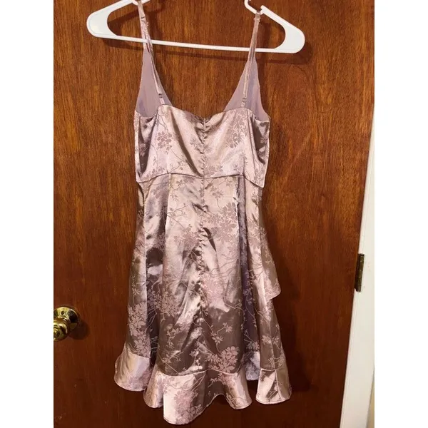 Altar’d State Floral Satin Layered Dress Womens XS - Image 6