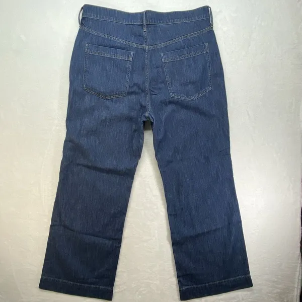 NWT J. Crew Wide Leg Denim‎ Trouser Pant In Signature Stretch Dark Wash Size 33 - Image 12