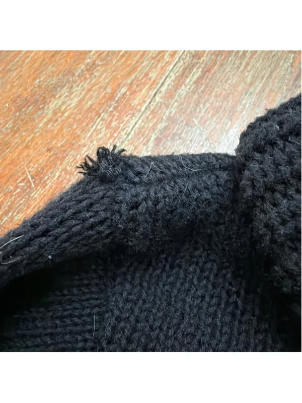Field Flower Anthropologie Black Chunky Knit Cowl Neck Tunic Sweater Pockets M - Image 8
