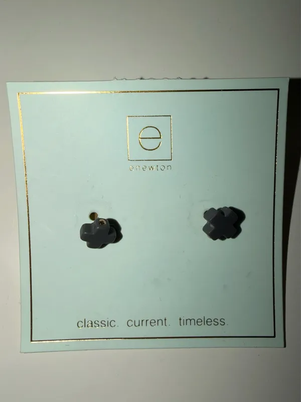 enewton earrings gray cross stud - Image 2
