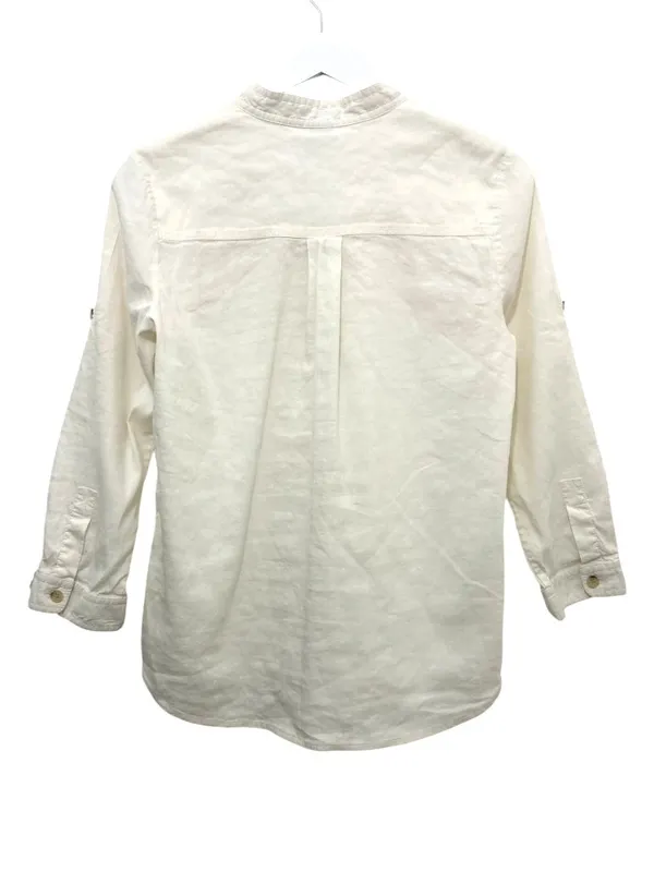 Theory "Corian" Luxury Linen-Blend Popover Utility Shirt M - Image 4