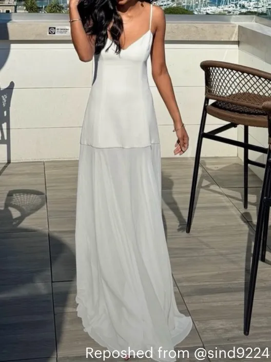 Lovers and Friends Elegant White Spaghetti-Strap Maxi Dress - Image 5