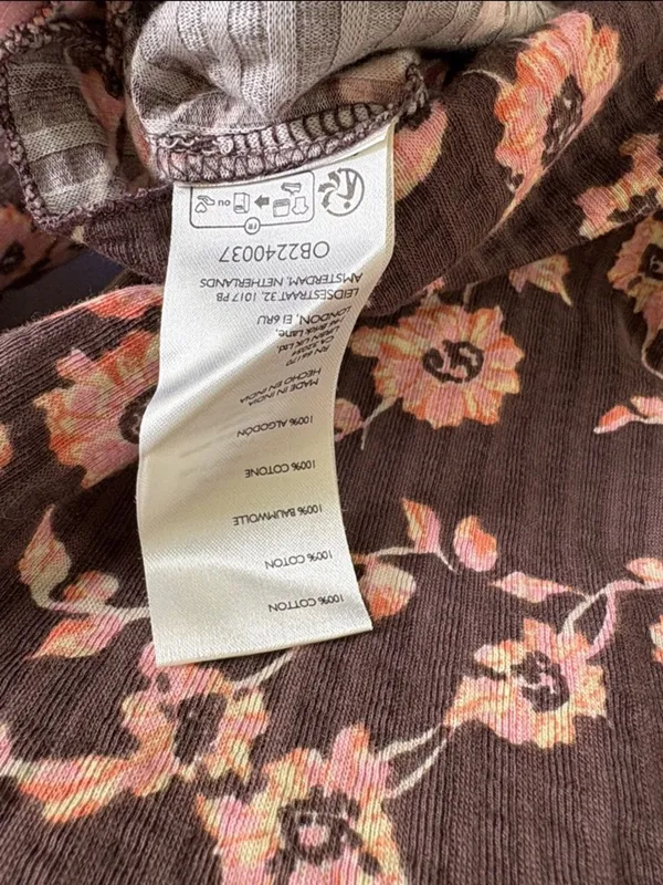 Like New Free People Tilly Brown Floral Crop Top Size XS Retail $78.00 - Image 7