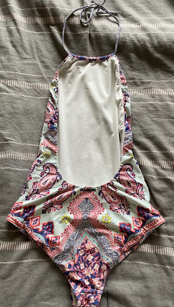 Billabong Halter Patterned One Piece Swimsuit - Image 2