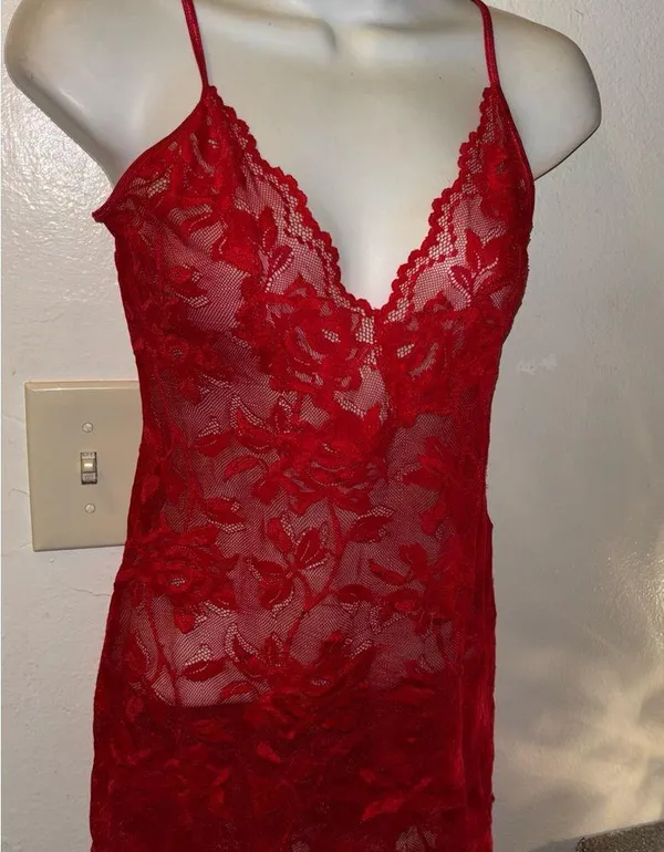 Red Lace Women's Victoria’s Secret Lace Small lingerie Teddy Nighty - Image 9