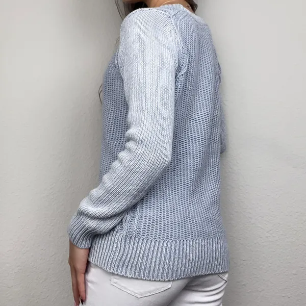 Anthropologie Light-Blue Knit Long-Sleeve Sweater - Image 5