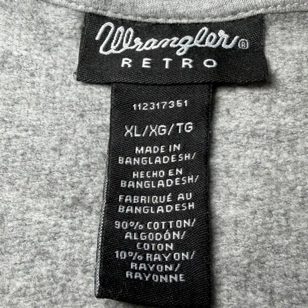 Wrangler‎ Retro Womens Size XL Southwestern Cropped Hoodie Gray Aztec Cowgirl - Image 4