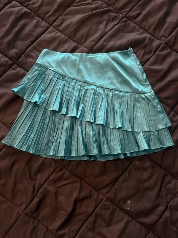{DO+BE} Just In Time Teal Tiered Ruffle Mini Skirt - Image 6