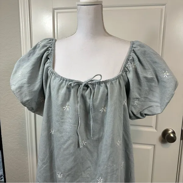 Gilli California Cowgirl Boho Embroidered Bleach Wash Denim Wash Size L NWT - Image 3