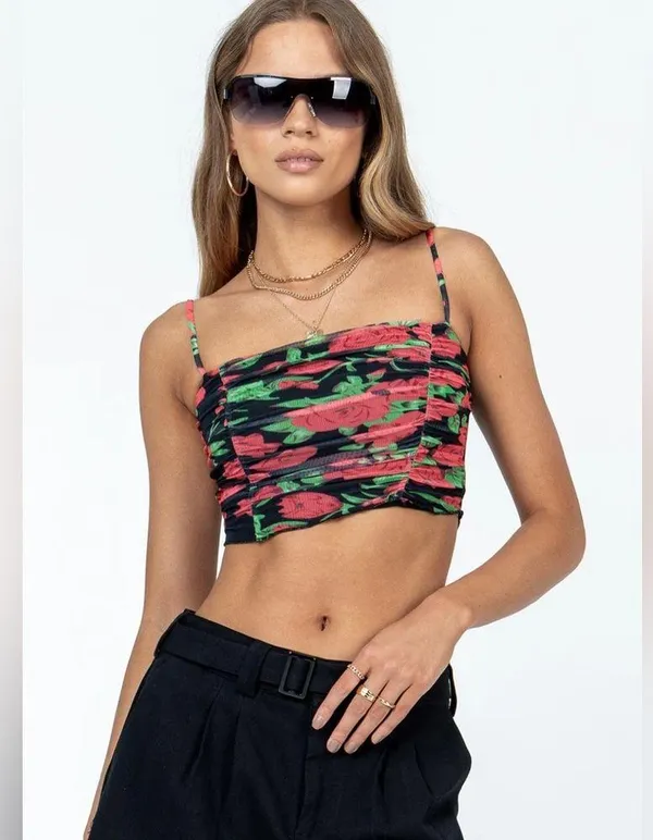 Lululemon Bennetts Top Black Floral - Image 2