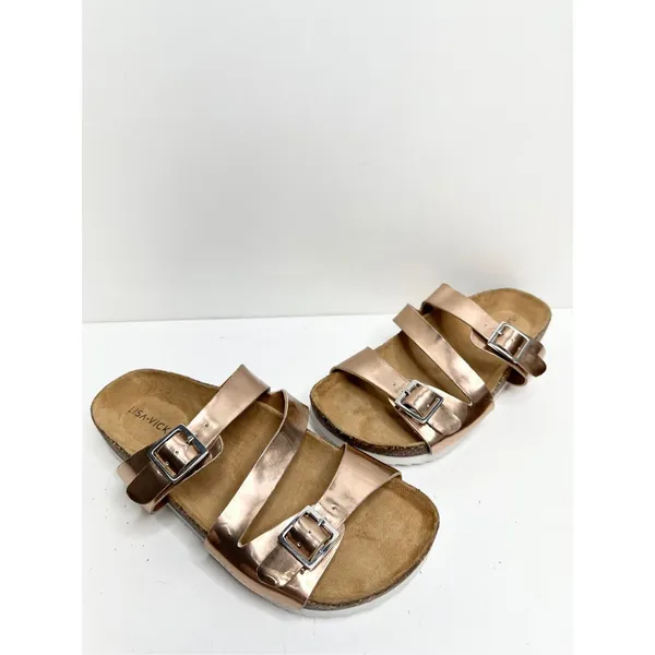 Lisa Vicky Sandals Womens Size 6 Rose‎ Gold Slip On Slides - Image 2