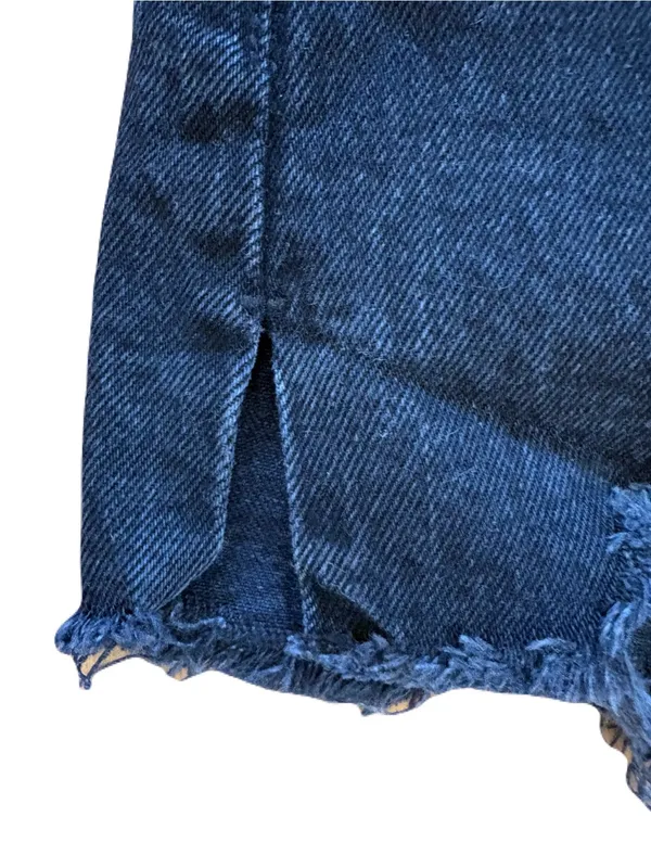 Abercrombie & Fitch High Rise Mom Shorts Black Distressed Denim Size 27 / 4 - Image 4