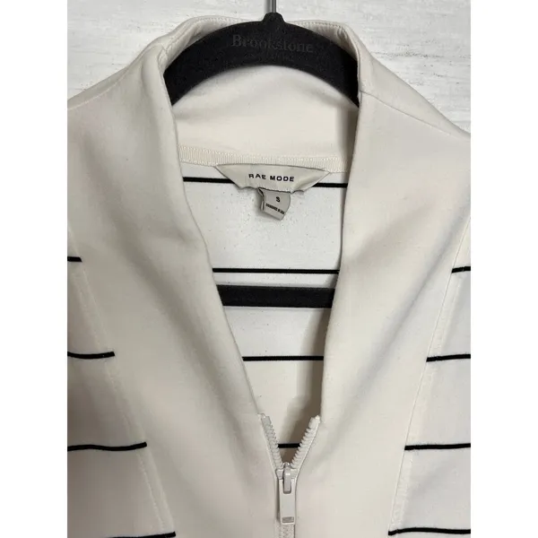 Rae Mode Matching Set Womens S Striped Half Zip Pullover Skort Shorts White - Image 5