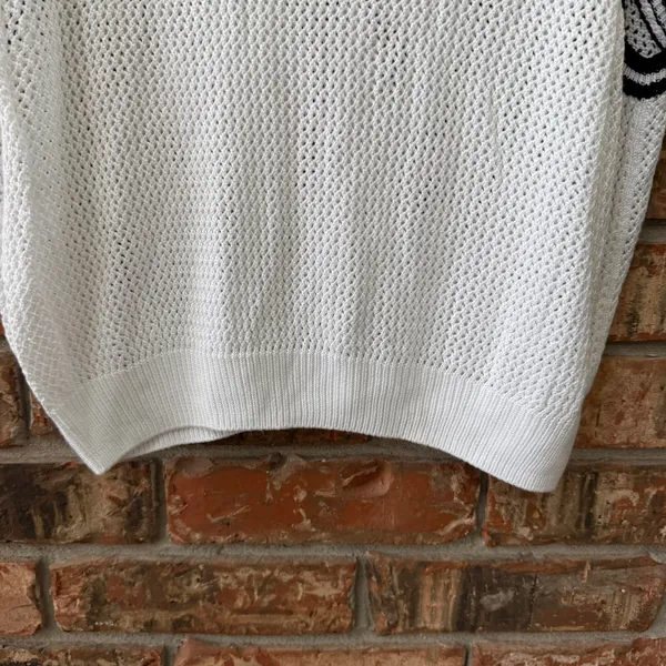 Pink Victoria's Secret White Sweater Vest Size Large NEW Loose Knit Preppy - Image 3