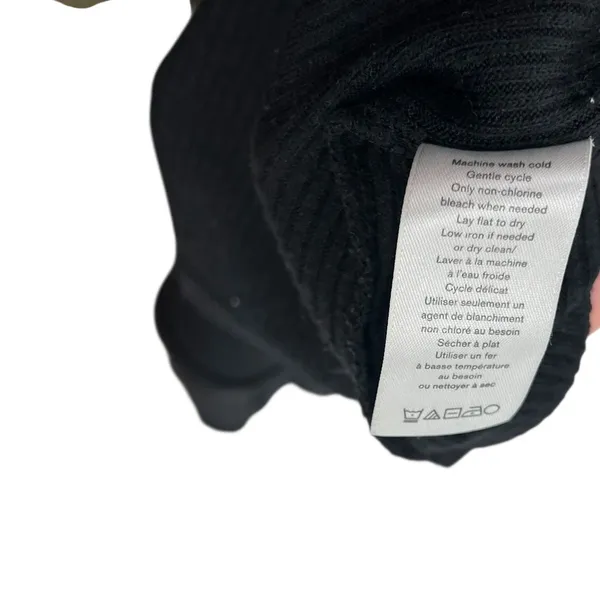 Rag & Bone Black Ribbed V Neck Long Sleeve Stretch Knit Tee Top Size Small‎ - Image 8