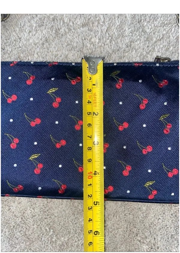J. Crew cherries print shoulder bag purse silk - Image 5