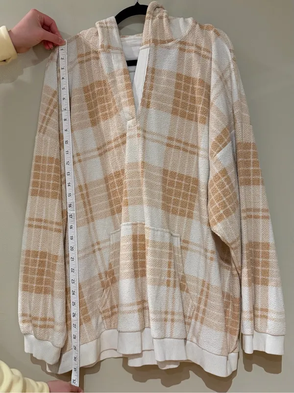 Aerie Oversized Plaid Fleece Hoodie - Image 4