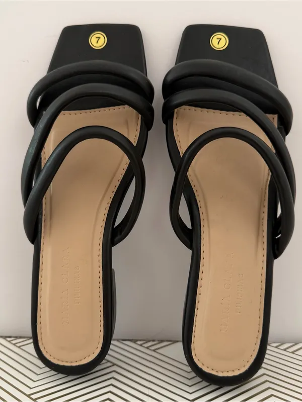 Black Triple-Strap Slide Women’s Sandals - Comfortable Everyday Style Size 7 - Image 3
