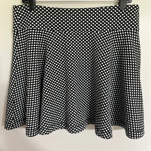 Cooperative Urban Outfitters Black White‎ Polka Dot Skater Mini Skirt Large - Image 7