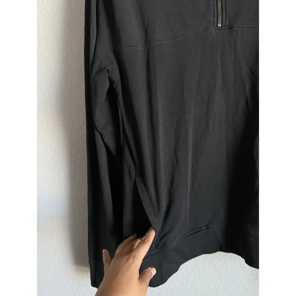 Pact Women Essential 1/4 Zip Pullover Sweatshirt Black Size M Organic Athleisure - Image 10
