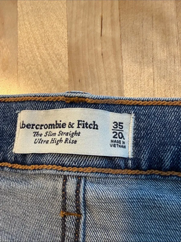 Abercrombie & Fitch The Slim Straight Ultra High Rise Jeans, 35/ 20 Long - Image 6
