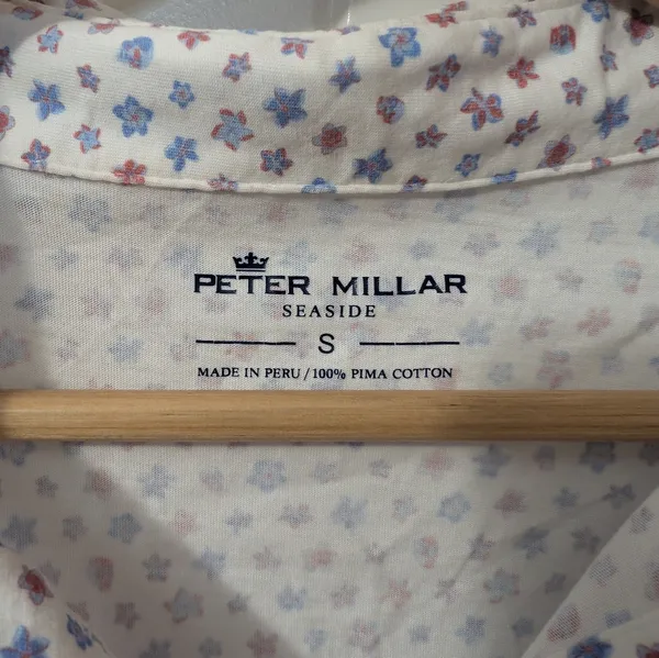NWOT Peter Millar Polo Shirts Pima Cotton Lot Of 2 Women's Small Patterned White - Image 11