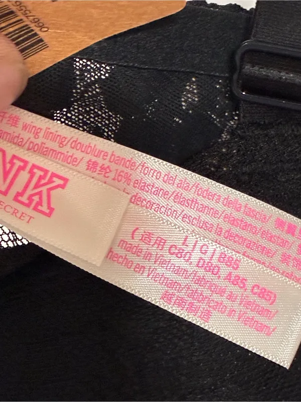 Victoria's Secret Pink Lightly Lined Lace‎ Bralette Black Size Large NEW - Image 3