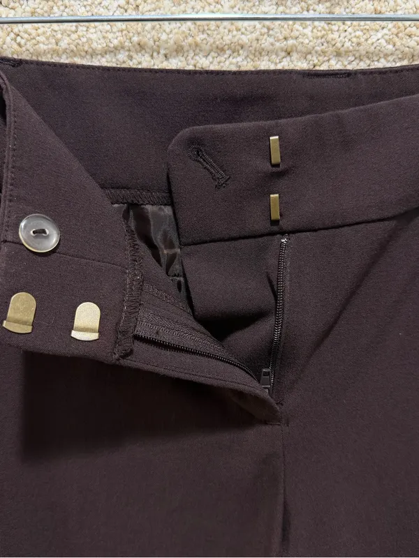 Business slacks size 6 Anne Klein chocolate brown pants‎ belt loops back pockets - Image 3