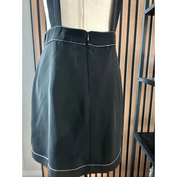 Zara Black Mini-Skirt with Suspenders size small - Image 4