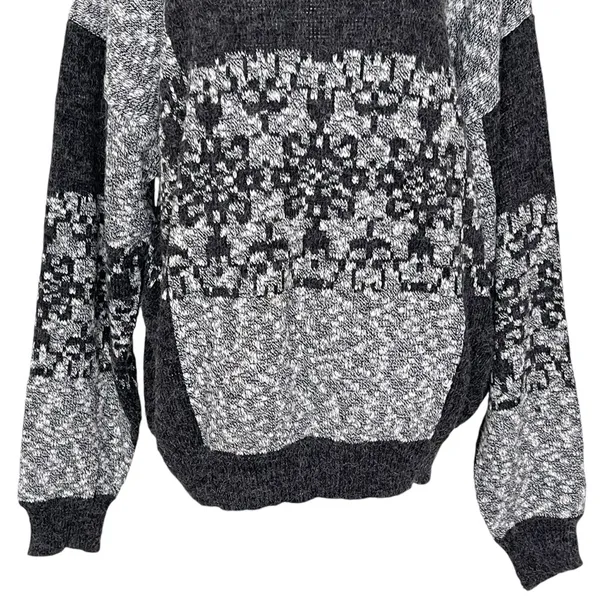 Vintage Nuovo Retro Grandpa Grandma Sweater Unisex Size XL Grunge Acrylic Gray - Image 4