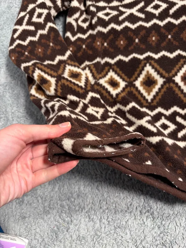 Lauren Ralph Lauren ACTIVE fleece puffer Aztec print brown small - Image 12