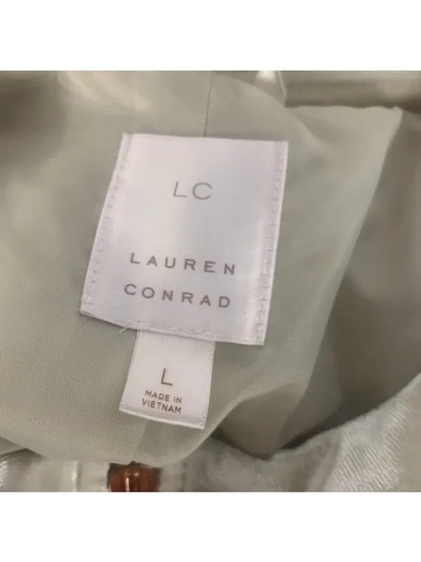 Lauren Conrad Womens Gold Shimmer Velvet Jacket Size L Full Zip Lightweight - Image 4