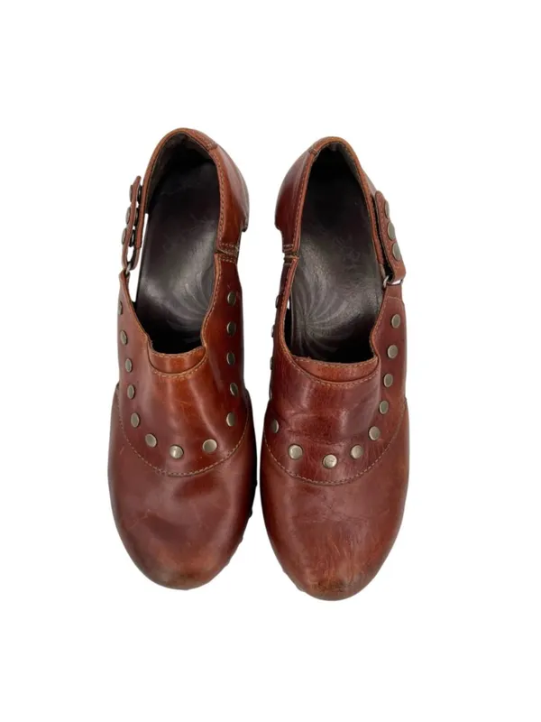 Dansko Ryder Brown Leather Studded Heeled Clogs Size 39 EU 8.5-9 US Cottagecore - Image 5
