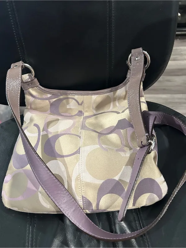 Coach Penelope Optic Signature sateen and leather crossbody bag lavender khaki - Image 5