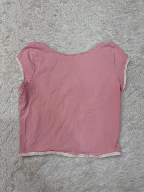 Urban Outfitters Out from under Pink Women's Short Sleeve Scoop Neck Top - Image 2