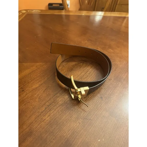 MICHAEL KORS Signature Reversible Belt Brown Gold Buckle No Sz - Image 4